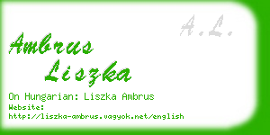 ambrus liszka business card